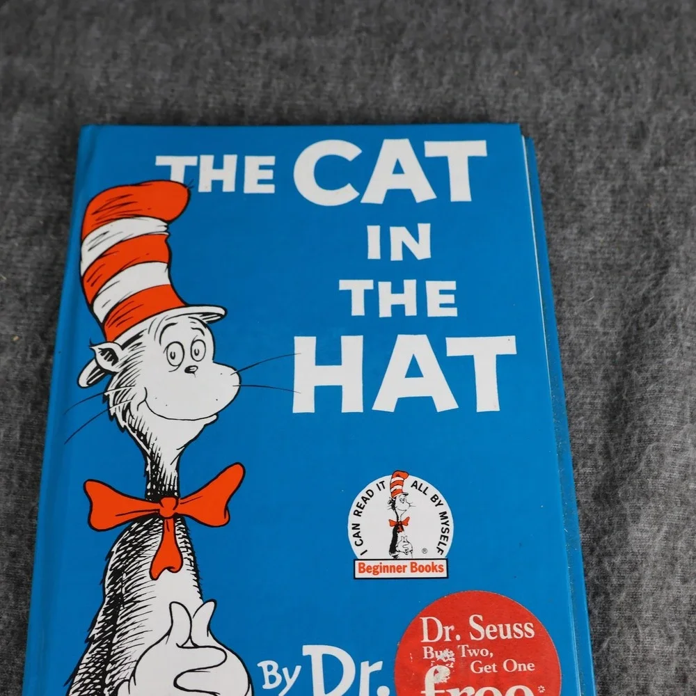 VTG The Cat In The Hat Dr. Seuss Blue HC Beginner Books Kids Illustrated USA